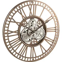 Настінні годинники J-line круглі в металевому корпусі сірі 60 см з механізмом, що рухається (17185)