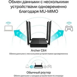 Бездротовий маршрутизатор TP-Link Archer C64 (UA UCRF) - мініатюра 4