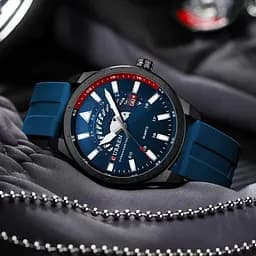 Водостійкий кварцовий годинник Curren Effect black 24133 - мініатюра 4