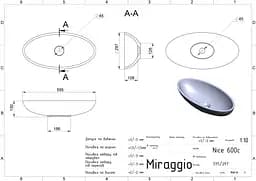 Умивальник Miraggio Nice mirastone black 0000429, Чорний матовий - мініатюра 3