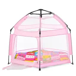 Намет автоматичний MR 1512 з килимком, 146x127x110 см, каркасний, сітчасті стіни, рожевий