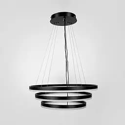 LED люстра на три кольца в черном каркасе 60+50+40 см Line F | Ст. G68-600+500+400 BK
