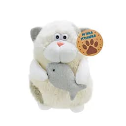 Дитяча м'яка іграшка "Кумедний кіт" Країна Іграшок C6302 з рибкою, розмір 20 см