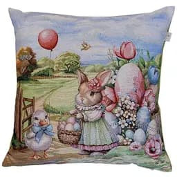 Подушка Прованс Настроение Зайчиха с утенком гобеленовая 45х45 см (44330)