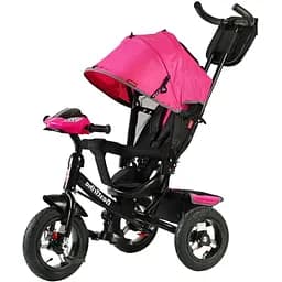 Триколісний велосипед Best Trike 3390-33-908 з надувними колесами фарою USB та пультом рожевий