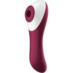 Вакуумный стимулятор клитора с вибрацией Satisfyer Dual Crush бордовый
