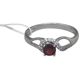 Срібне кільце Агні Квітень з гранатом. 1938/1Р-GAR 17