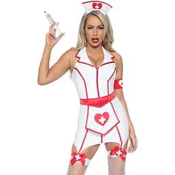 Эротический костюм Leg Avenue Vinyl ER Hottie S белый