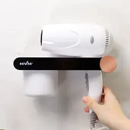 Полиця МВМ My Home BP-33 з тримачем для фену біла з чорним (BP-33 WHITE/BLACK) - мініатюра 3