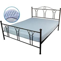 Простыня на резинке Руно бязь 160х200 см голубая полоска (500.114У_блакитний смужка)