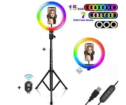 Лампа кільцева XPRO Live Light MJ38 RGB зі штативом (426_084) - мініатюра 2