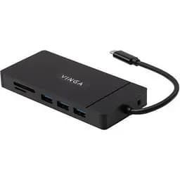 Концентратор Vinga USB-C 3.1 to VGA+HDMI+RJ45+3xUSB3.0+USB2.0+SD/TF+PD100W+Audio (VHYC10) - мініатюра 2