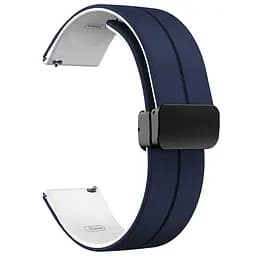 Силіконовий ремінець Classy для Smart Watch 20mm Blue / White - мініатюра 2
