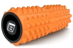 Ролик массажный Grid Roller 33 см v.1.2 с заглушками с двух сторон (оранжевый) EasyFit fit0024999