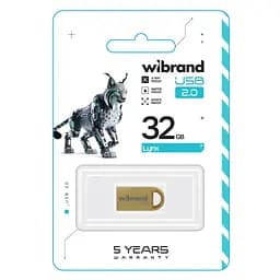 USB флеш накопичувач Wibrand 32GB lynx Gold USB 2.0 (WI2.0/LY32M2G) - мініатюра 2