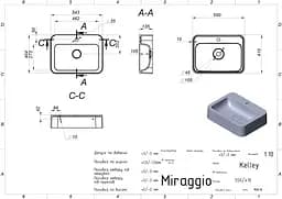 Умивальник Miraggio KELLEY (0000944) Miramarble, Глянцевий, Накладний/Підвісний, Білий - мініатюра 2