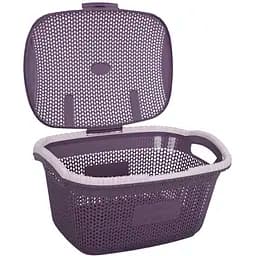 Кошик для білизни Violet House 1002 Віолетта Plum, з кришкою, 28 л, фіолетовий (1002 Віолетта PL с/к 28 л) - мініатюра 2