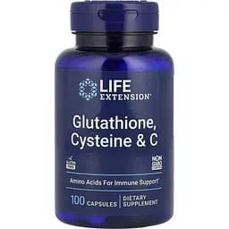 Глутатіон та цистеїн Life Extension Glutathione Cysteine & C 100 капсул