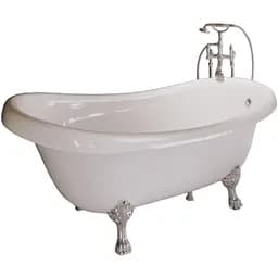 Ванна окремостояча матова Amdcon Symphony 167x78 біла з литого каменю срібні ніжки SYMFONYA_167_s_MAT Білий матовий