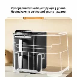 Tefal Мультипіч Tefal Easy Fry Crispy Stack, 2700Вт, чаша-6+4л, сенсорне кер., 2 чаші, гриль, пластик, чорний - мініатюра 5