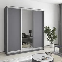 Шкаф-купе трехдверный MebelStar Комбо AL 2ДСП/Зеркало 190x60x240 см Антрацит (MBS-1754)