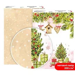 Бумага дизайнерская двусторонняя матовая „Holiday Time“ 1 21х29,7см 200г/м2 ROSA TALENT