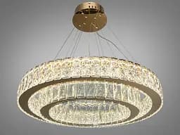 Кришталева люстра LED золото 105Вт пульт - мініатюра 4