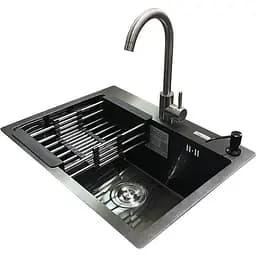 Комплект мийка + змішувач Romzha Arta U-550S BL (A)