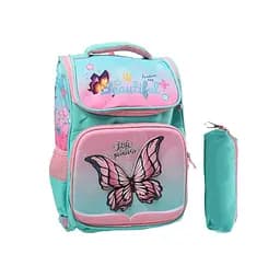 Рюкзак C 72899 27х14х44 см, 1 відділення, 3 кишені, на блискавці, пластикові вставки, пенал, в пакеті (6900067728999) М'ятний