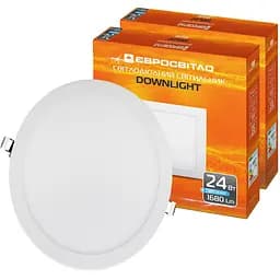 Набор светильник точечный врезной Євросвітло 24Вт круг LED-R-300-24 4200К 2 шт. (59011)