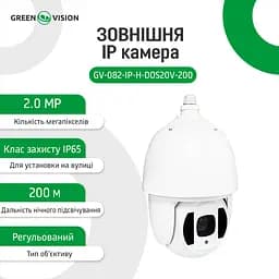 Зовнішня IP камера GV-082-IP-H-DOS20V-200 PTZ 1080P - мініатюра 8
