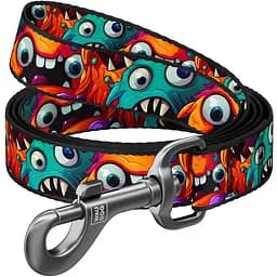 Поводок для собак Waudog Nylon нейлоновый, рисунок "Зубастые монстры", L-XXL