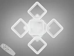 Люстра стельова LED Diasha S8060/4+1WH, 85W, 3200K-6500K, білий метал, сучасний стиль для дому