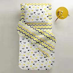 Набір простирадл на резинці Cosas G&Y ZIGZAG 60х120х12 см (SetSheet_White_ZigYellowGrey_120x60) - мініатюра 5