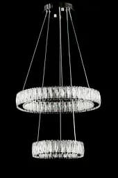 Підвісна світлодіодна люстра Splendid Ray L50804/500+300/2 LED (CH), 2 кільця, пульт, димер, 80 W - мініатюра 2