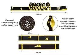 Еспандер стрічка EasyFit з петлями для тренувань жовтий (MEDIUM) - мініатюра 2