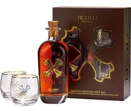 Набір: Ром Bumbu Original, 40%, 0,7 л + 2 склянки