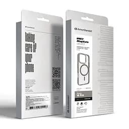 Чехол Apple iPhone 16 Pro, Unit MagSafe, серый, прозрачный, магсейф, ударопрочный, магнитный, панель-накладка с поддержкой MagSafe, с поддержкой беспроводной зарядки, TPU+PC, защита всего корпуса, ударопрочный, ArmorStandart (ARM78710) - мініатюра 6