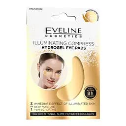 Патчі Eveline Сooling Сompress, з ефектом сяйва, гідрогелієвi, охолоджуючі, 2 шт.