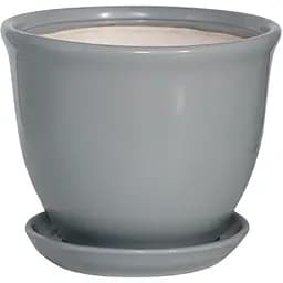 Керамічний горщик Nana Keramiks Глорія 7 л глянець сірий (gloria-7-ser)