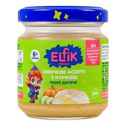 Пюре Elfik Magic овощное ассорти с курицей 100 г