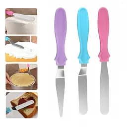Набор кондитерских шпателей скребков из нержавеющей стали для крема, мастики и выравнивания тортов (3 шт.), Kitchen Master 85274