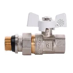 Кран кульовий з американкою Q Professional QP003 PN40 1/2″ антипротікання, Білий метелик