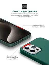 Силиконовый чехол для Apple iPhone 15 Pro Max, ICON2 Case, зеленый, противоударный, панель, защита всего корпуса, матовая поверхность Soft Touch, выступает над дисплеем, совместим с защитными стеклами и пленками, с микрофиброй, ArmorStandart (ARM70532) - мініатюра 5