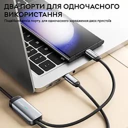 Кабель подвійний із швидкою зарядкою Toocki PD100W, Type C to Type C 1.2 м, Grey - мініатюра 5