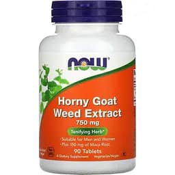 Натуральная добавка Now Horny Goat Weed Extract 750 мг 90 таблеток