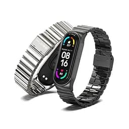 Ремінець MiJobs для фітнес-браслета Xiaomi Mi Band 8 і 9 металевий із застібкою чорний - мініатюра 3