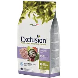 Корм Exclusion Light Chicken Small Breed для дорослих собак малих порід з надмірною вагою та зниженою активністю або стерилізованих з куркою 0,5 кг