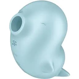 Вакуумный стимулятор клитора с вибрацией Satisfyer Sassy Seal голубой