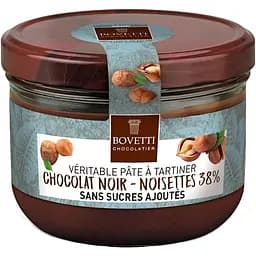 Паста Bovetti чорний шоколад з лісовими горіхами без цукру 350 г
